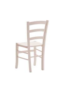 MOBILI 2G - SET 2 SEDIE SHABBY IN LEGNO LACCATO ROSA CIPRIA SEDUTA LEGNO VISTA FRONTALE