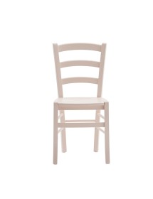 MOBILI 2G - SET 2 SEDIE SHABBY IN LEGNO LACCATO ROSA CIPRIA SEDUTA LEGNO VISTA FRONTALE