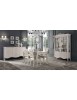 MOBILI 2G - Soggiorno completo in legno shabby bianco anticato argento vista frontale