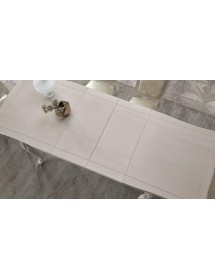 MOBILI 2G - Soggiorno completo in legno shabby bianco anticato argento vista frontale