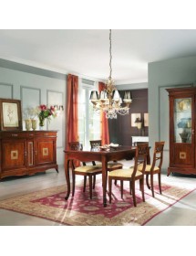 MOBILI 2G - Soggiorno completo classico in legno noce bassano oro vista frontale