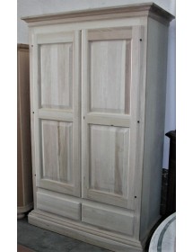 MOBILI 2G - ARMADIO 2 PORTE CAPPELLO DRITTO LEGNO GREZZO 125X61X200