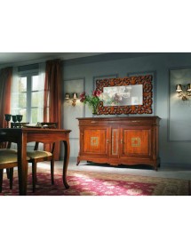 MOBILI 2G - Soggiorno completo classico in legno noce bassano oro vista frontale