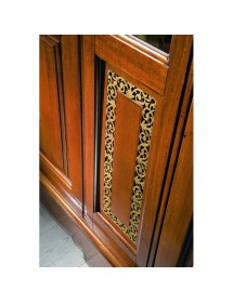 MOBILI 2G - Soggiorno completo classico in legno noce bassano oro vista frontale