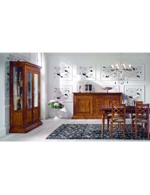 MOBILI 2G - Soggiorno completo classico intagliato legno noce bassano vista frontale