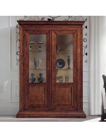 MOBILI 2G - Soggiorno completo classico intagliato legno noce bassano vista frontale