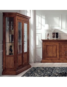 MOBILI 2G - Soggiorno completo classico intagliato legno noce bassano vista frontale