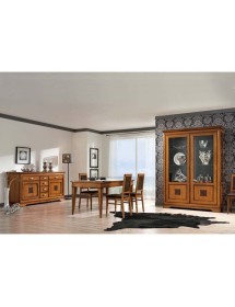 MOBILI 2G - Soggiorno completo classico intagliato legno noce bassano vista frontale