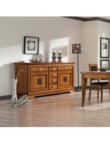 MOBILI 2G - Soggiorno completo classico intagliato legno noce bassano vista frontale