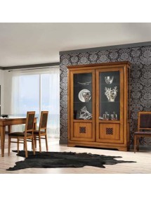 MOBILI 2G - Soggiorno completo classico intagliato legno noce bassano vista frontale