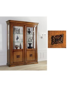 MOBILI 2G - Soggiorno completo classico intagliato legno noce bassano vista frontale