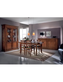 MOBILI 2G - Soggiorno completo classico intagliato legno noce bassano vista frontale