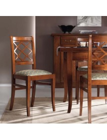 MOBILI 2G - Soggiorno completo classico intagliato legno noce bassano vista frontale sedia