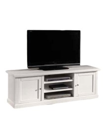 MOBILI 2G - Soggiorno completo classico legno shabby chic bianco opaco vista frontale