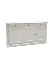 MOBILI 2G - Soggiorno completo classico legno shabby chic bianco opaco vista frontale