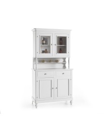MOBILI 2G - Soggiorno completo classico legno shabby chic bianco opaco vista frontale