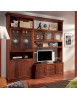 MOBILI 2G - Parete attrezzata classica in legno noce bassano 291x36/55x249 vista frontale