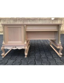 MOBILI 2G - scrivania 4 cassetti classica barocco Legno grezzo 141x89x77 vista frontale