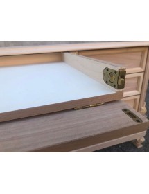 MOBILI 2G - scrivania 6 cassetti classica barocco Legno grezzo 180x87x77 vista frontale