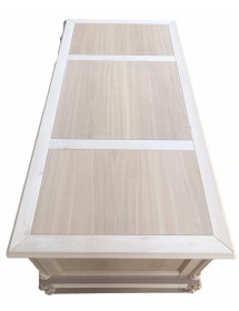 MOBILI 2G - scrivania 6 cassetti classica barocco Legno grezzo 180x87x77 vista frontale