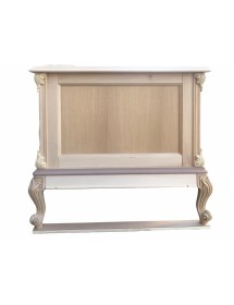 MOBILI 2G - scrivania 6 cassetti classica barocco Legno grezzo 180x87x77 vista laterale