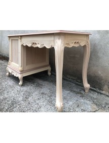 MOBILI 2G - scrivania porta frigo classica barocco Legno grezzo 142x61x78 vista frontale