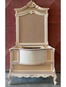MOBILI 2G - Bagno con specchio classico barocco Legno grezzo 113x60x87 vista frontale