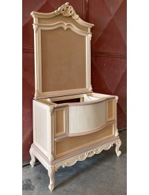 MOBILI 2G - Bagno con specchio classico barocco Legno grezzo 113x60x87 vista frontale