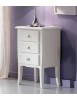MOBILI 2G - Comodino 3 Cassetti shabby Legno Massiccio bianco 45x34X71 vista frontale