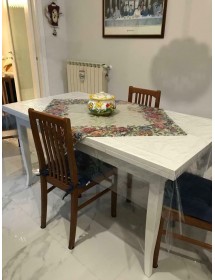 Tavolo rettangolare allungabile legno bianco 120X80 (1004)