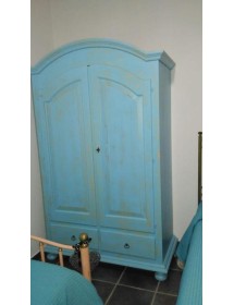Armadio 2 porte shabby legno azzurro consumato 125X61X200