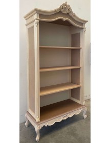 MOBILI 2G - Libreria a giorno 3 ripiani classica barocco Legno grezzo 114x47x217 vista frontale