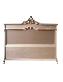 MOBILI 2G - Testiera 2 piazze o 1 piazza e mezza classica barocco legno grezzo vista frontale