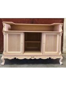 MOBILI 2G - Bancone da bar classico barocco Legno grezzo 164x68x115 vista frontale