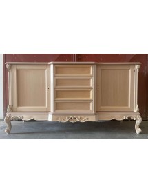 Credenza 2 porte 4 cassetti classica barocco Legno grezzo 174x60x92