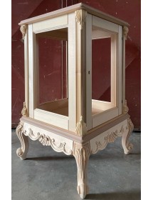 MOBILI 2G - Vetrina 1 anta classica barocco Legno grezzo 59x59x91 vista frontale