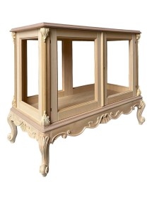 MOBILI 2G - Vetrina 2 ante classica barocco Legno grezzo 113x58x91 vista frontale