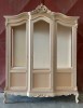 MOBILI 2G - Vetrina 3 ante classica barocco Legno grezzo 173x53x221 VISTA FRONTALE