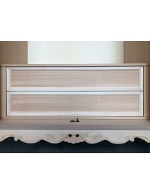 MOBILI 2G - Armadio 4 porte classico barocco Legno grezzo 225x73x230 vista frontale