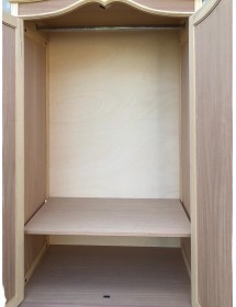 MOBILI 2G - Armadio 2 porte classico barocco Legno grezzo 114x63x214 vista frontale