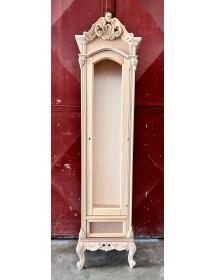 Vetrina 1 anta 1 cassetto classica barocco Legno grezzo 53x34x214