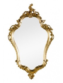 MOBILI2G - Specchiera in foglia oro sagomata Misure: L.56 x H. 90 x P. 4