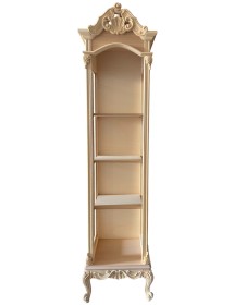 MOBILI 2G - Libreria a giorno 3 ripiani classica barocco Legno grezzo 53x40x214 vista frontale