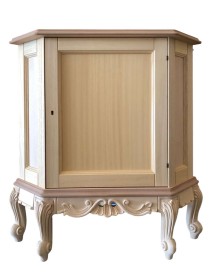 MOBILI 2G - Credenza 1 porta ad angolo classica barocco Legno grezzo 89x62x92