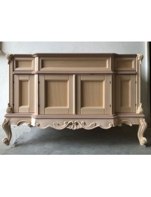 MOBILI 2G - Mobile Bagno classico barocco Legno grezzo 130x60x82 vista frontale
