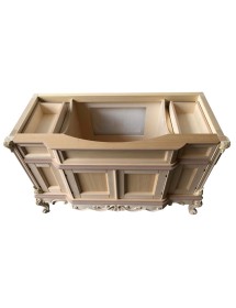 MOBILI 2G - Mobile Bagno classico barocco Legno grezzo 130x60x82 vista frontale