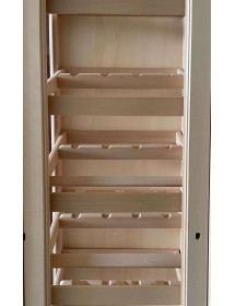 MOBILI 2G - Cantinetta porta bottiglie classica barocco Legno grezzo 215x63x236 vista frontale