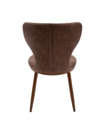 MOBILI 2G - Set 4 Sedie Moderne Ecopelle colore cuoio Rombi 46X84X56 vista posteriore