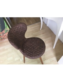 MOBILI 2G - Set 4 Sedie Moderne Ecopelle colore cuoio Rombi 46X84X56 vista seduta e schienale