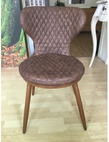 MOBILI 2G - Set 4 Sedie Moderne Ecopelle colore cuoio Rombi 46X84X56 vista frontale